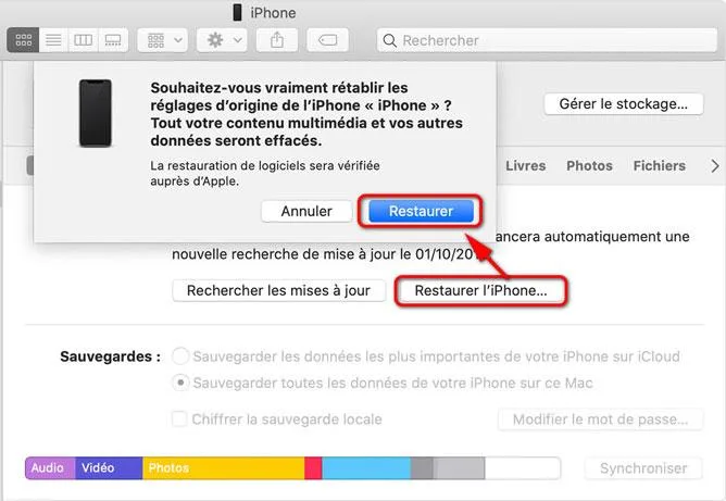 Restaurer iphone dfu
