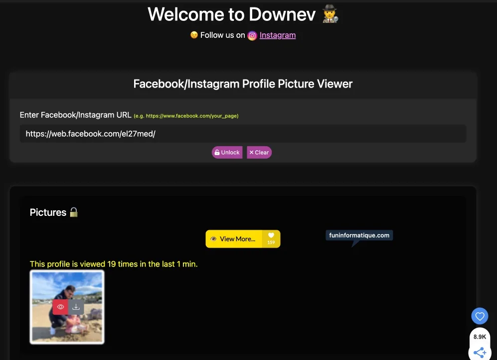 Afficher photo profil privee facebook