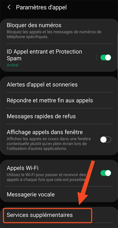 Service supplementaires