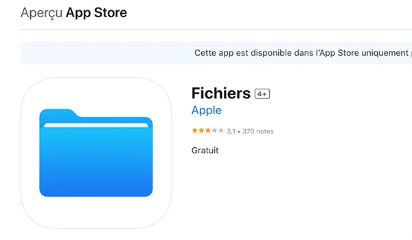 App fichiers iphone