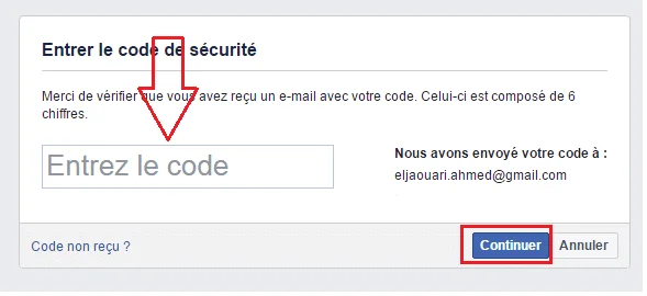 Code securite facebook