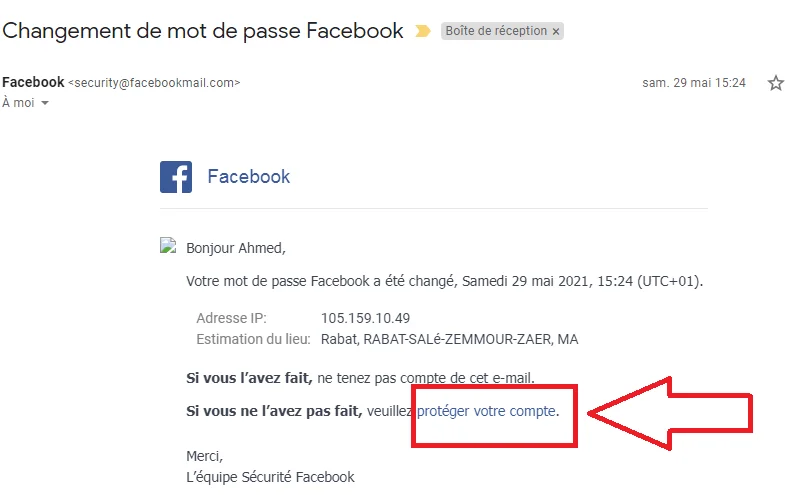 Recuperer compte facebook