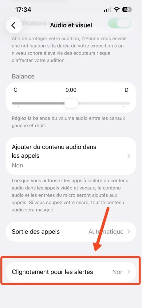 Clignotement alertes