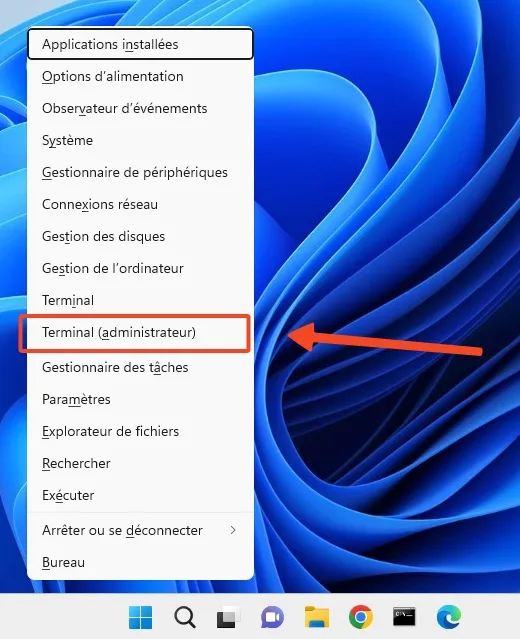 Terminal administrateur windows 11